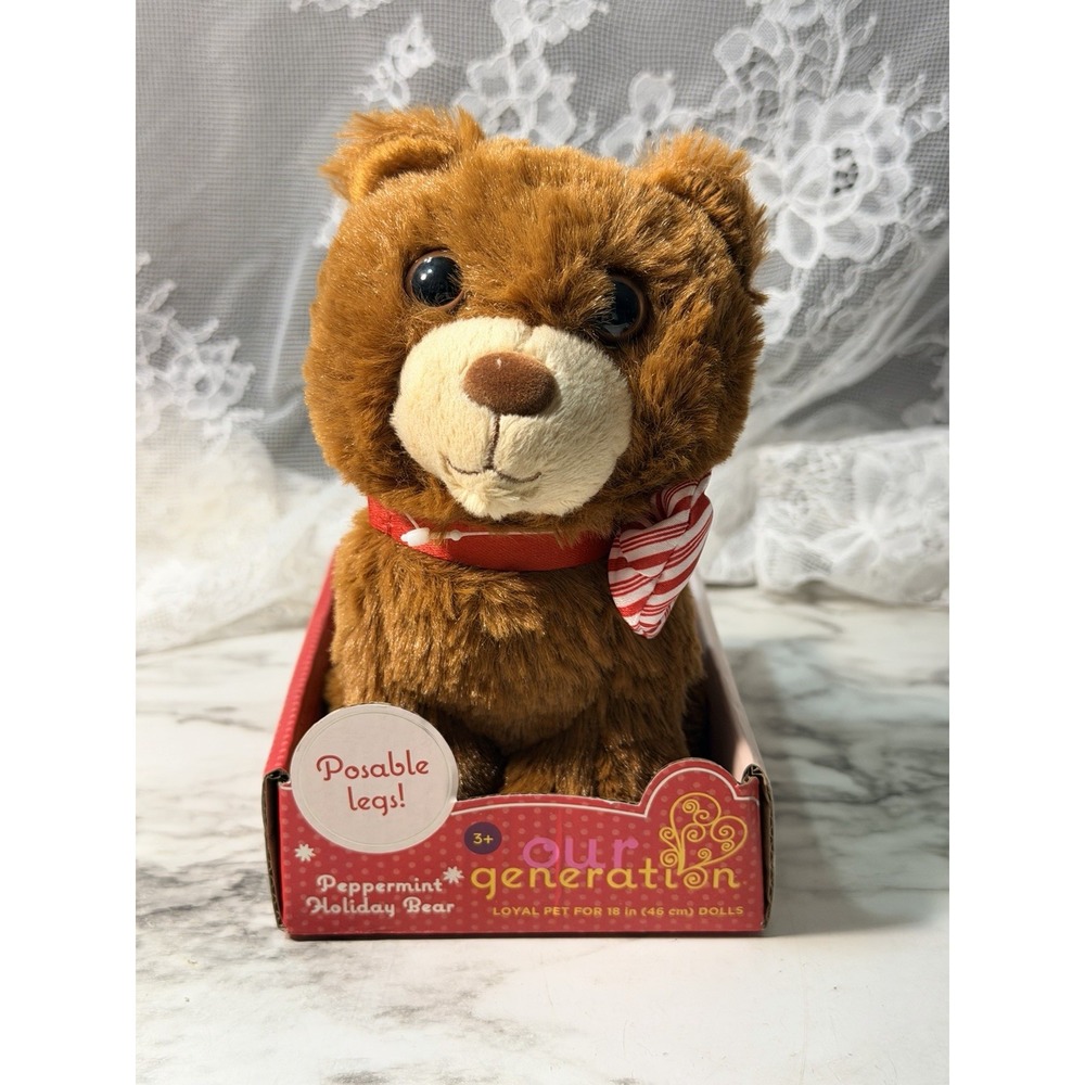 Our Generation Peppermint Soft Bear Plushie Limited-Edition 6" Posable (3046)